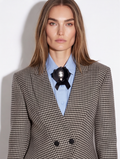 black and white plaid blazer