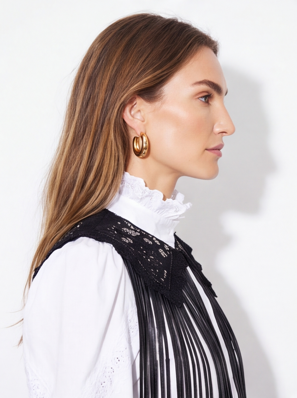 white blouse with lace