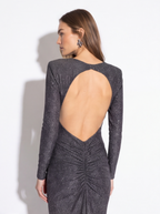 lurex gray maxi dress