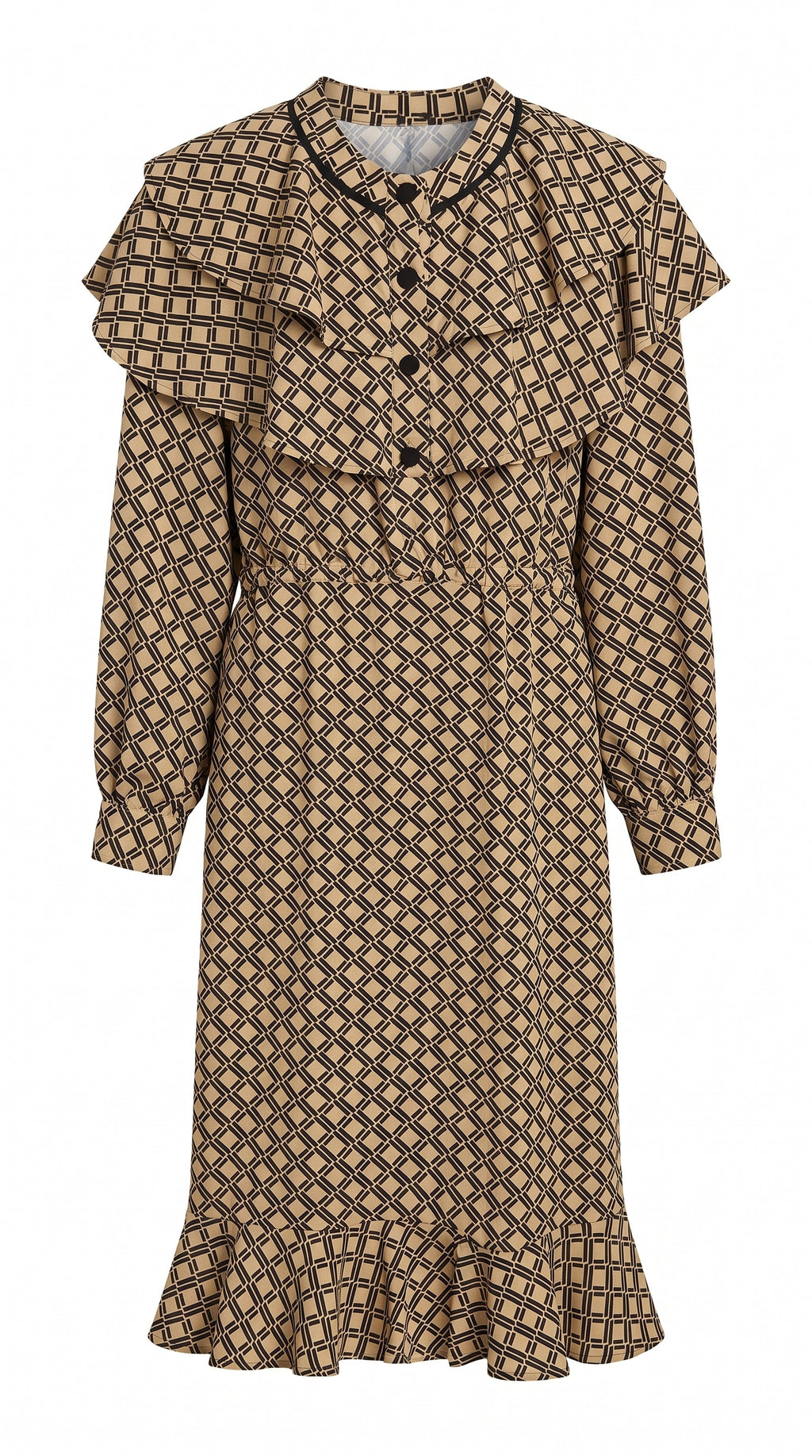 square dot midi dress