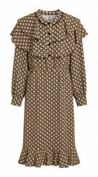 square dot midi dress