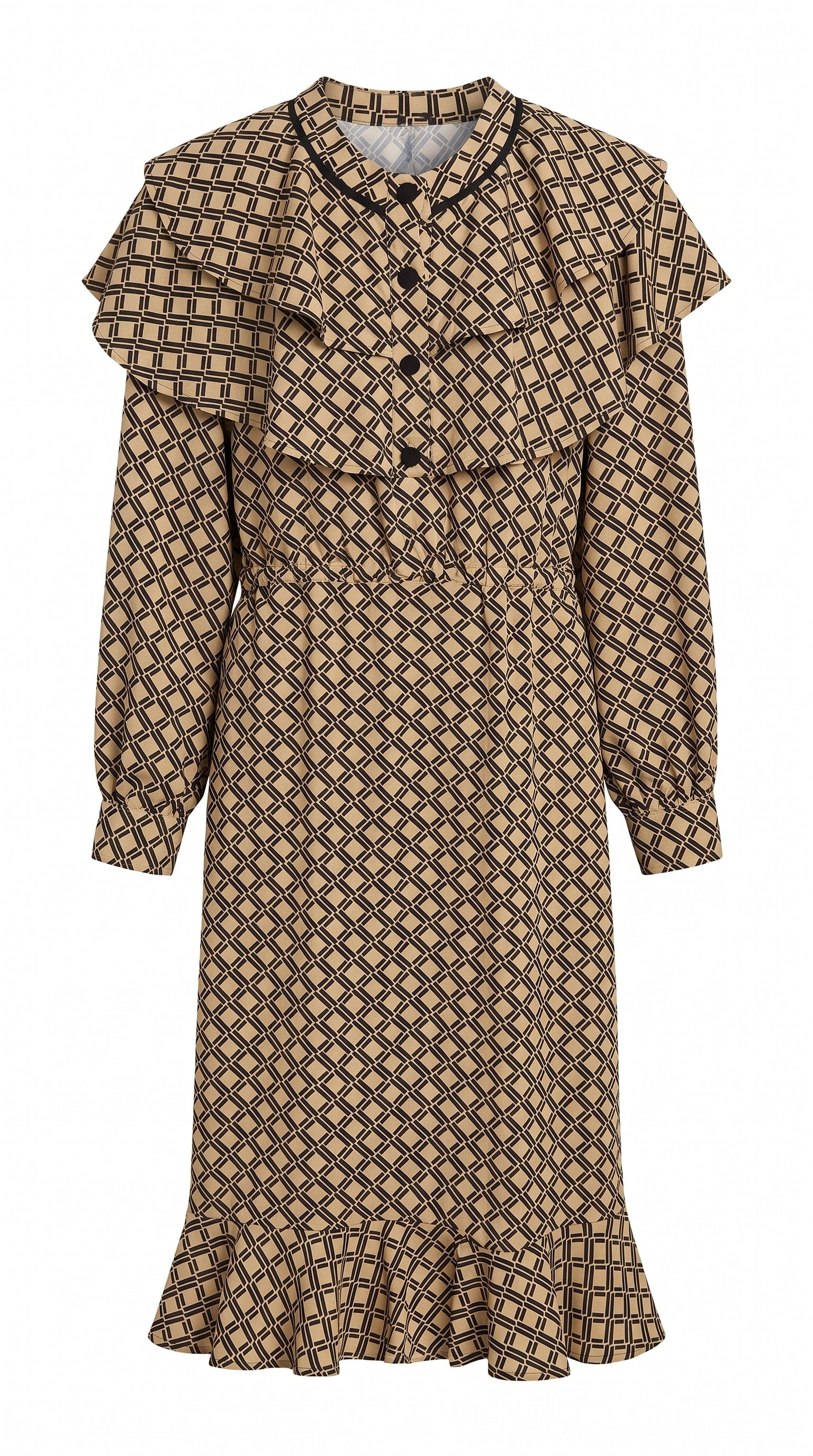 square dot midi dress