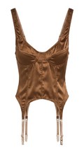 corset satin bra beige