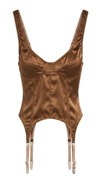 corset satin bra beige