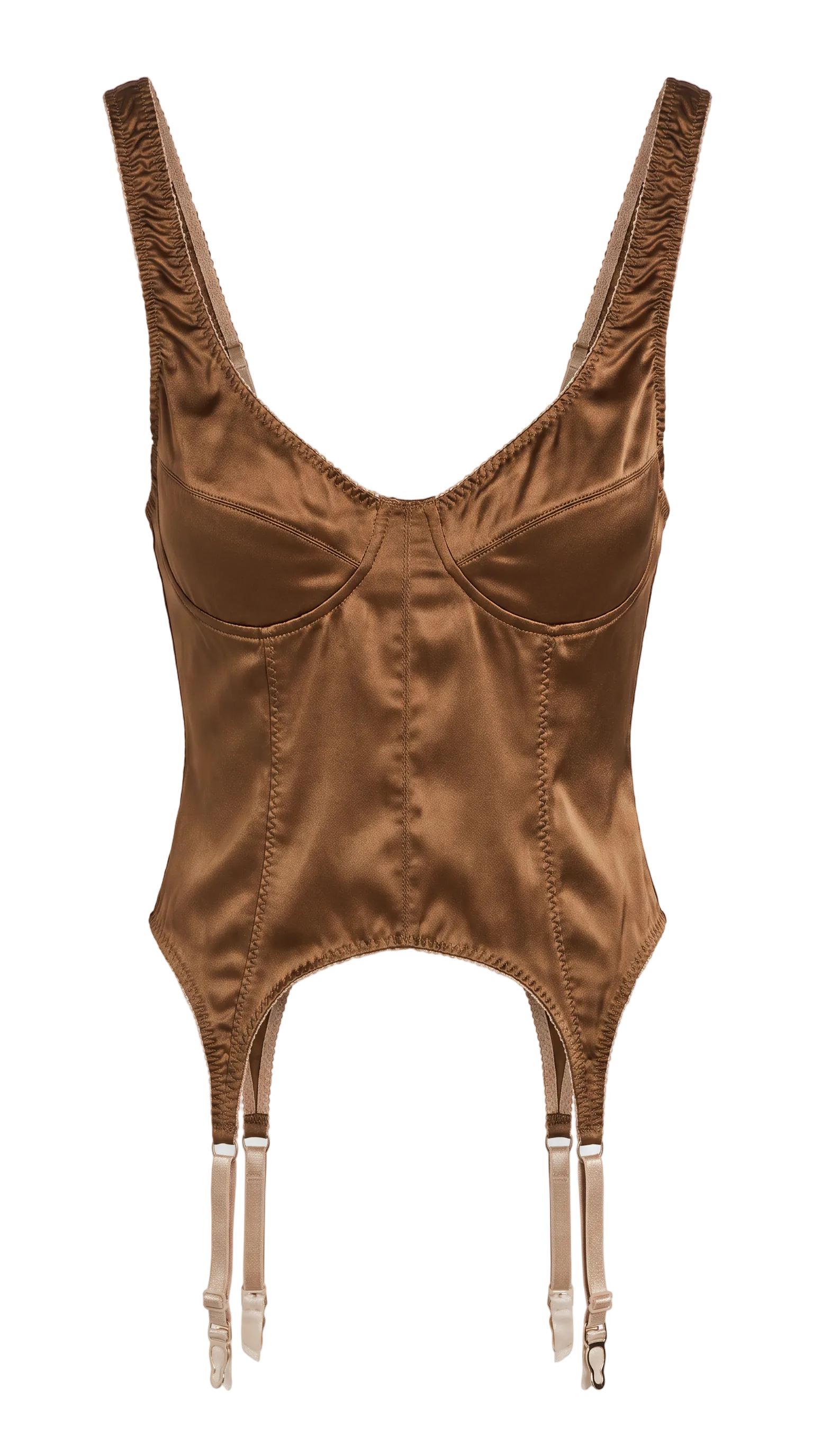 corset satin bra beige