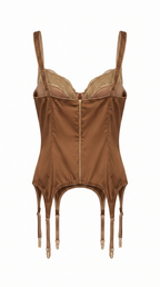 corset satin bra beige