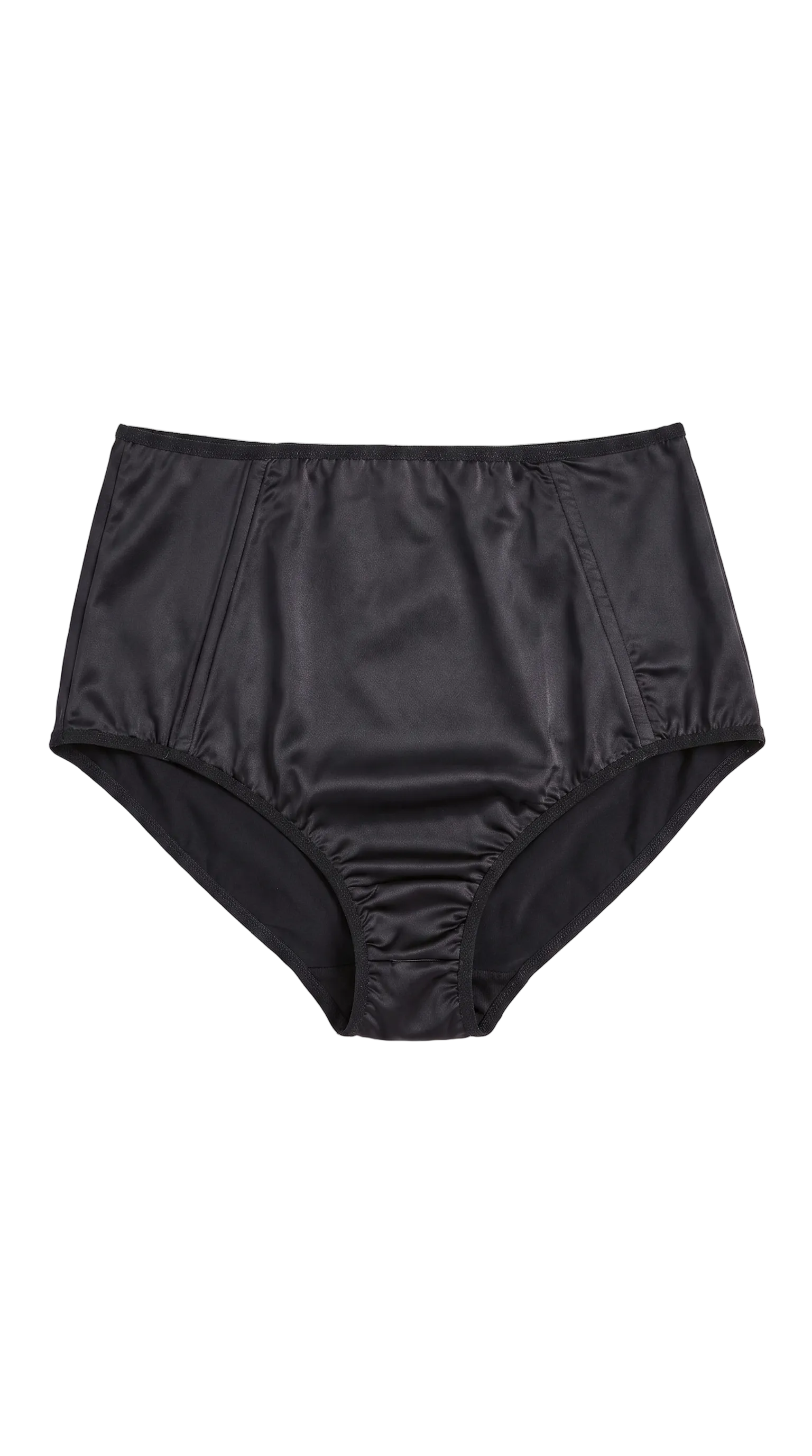 black satin mini short