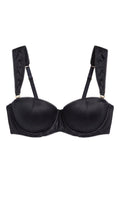 black satin bra