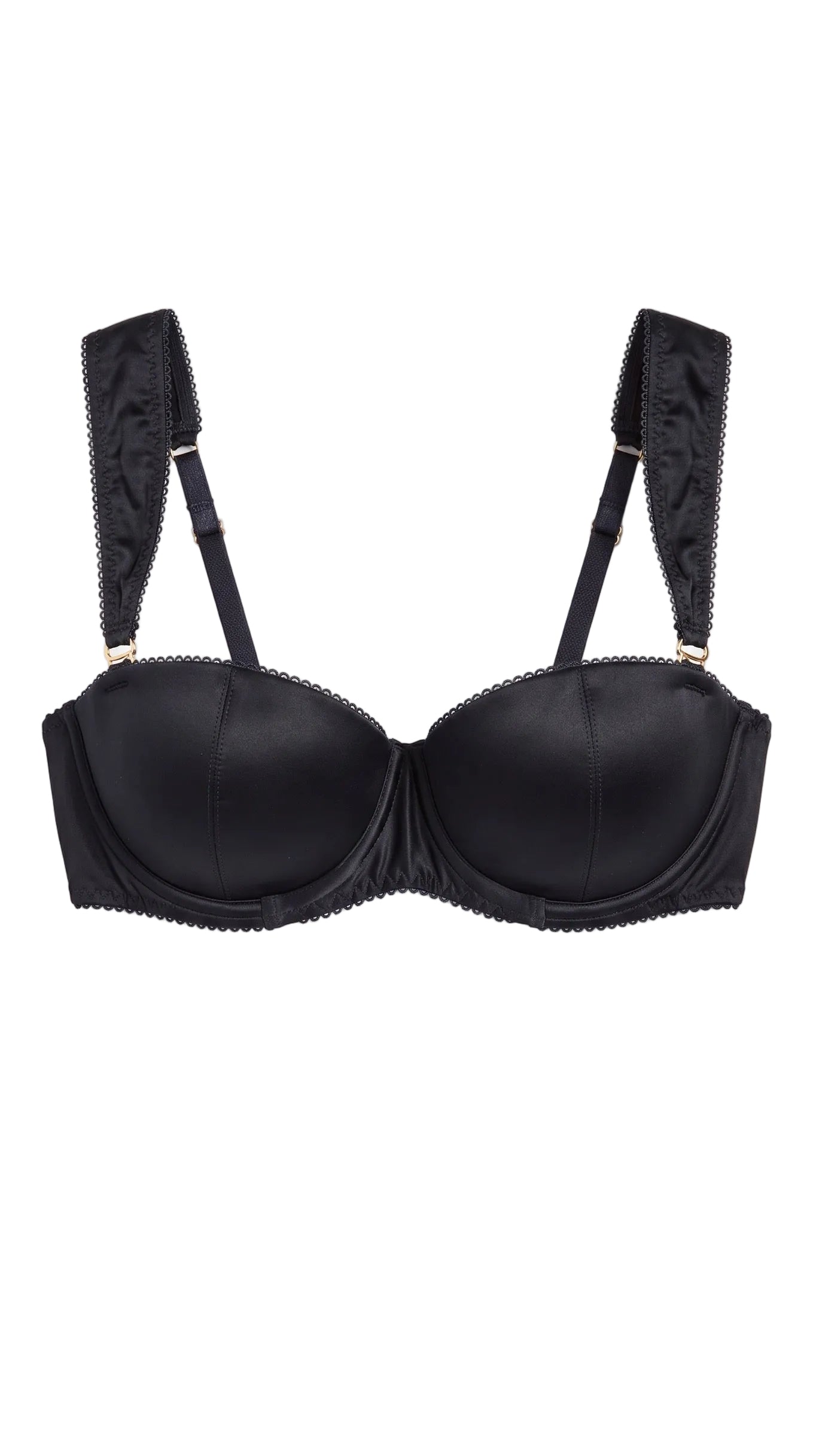 black satin bra