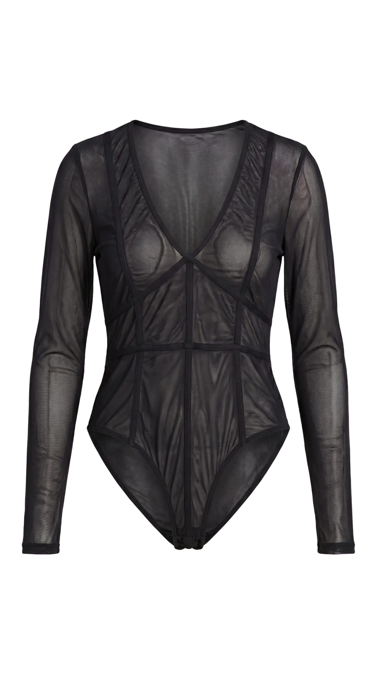 sheer black bodysuit