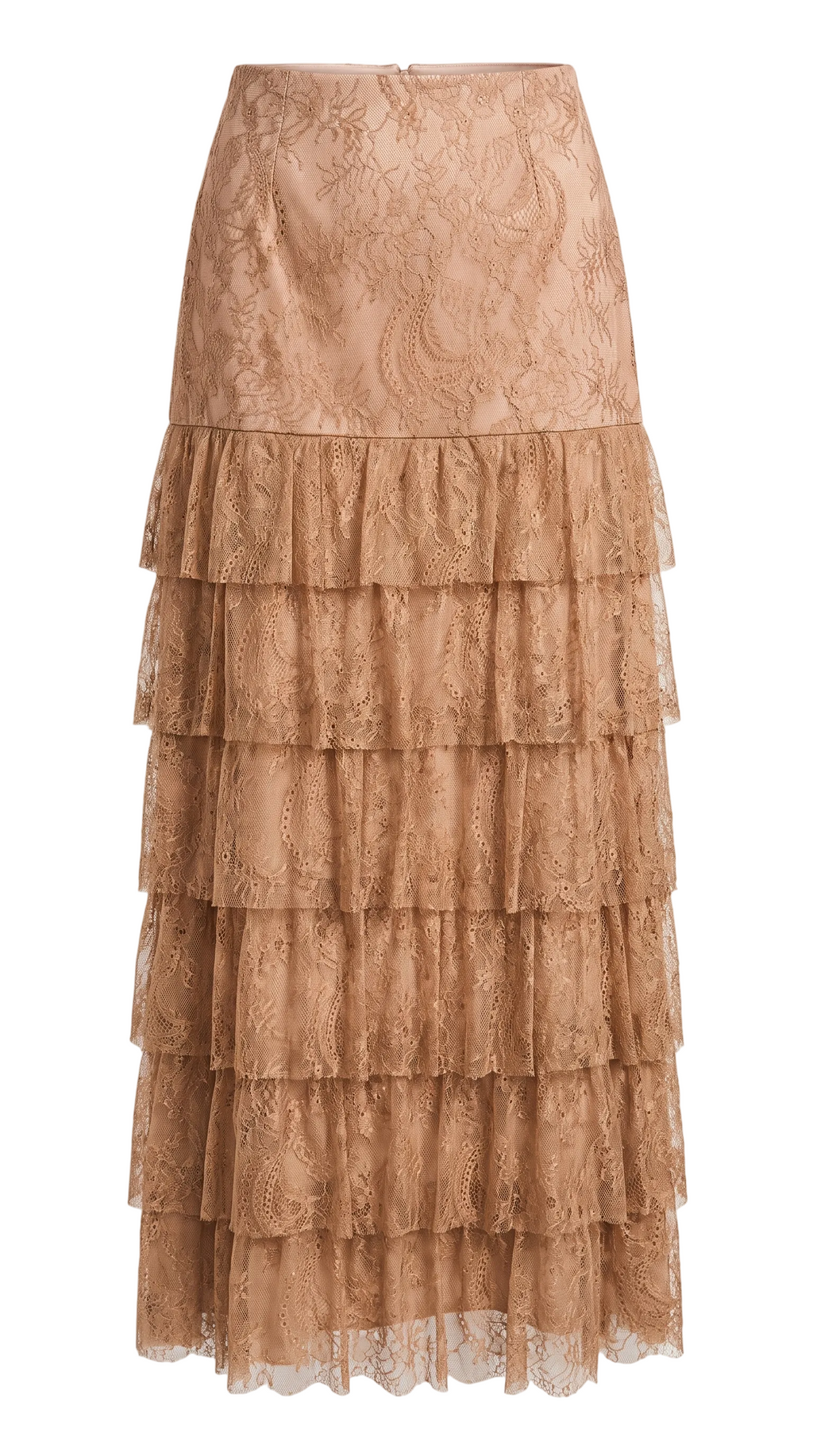 lace maxi beige skirt