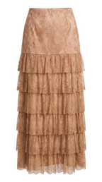 lace maxi beige skirt