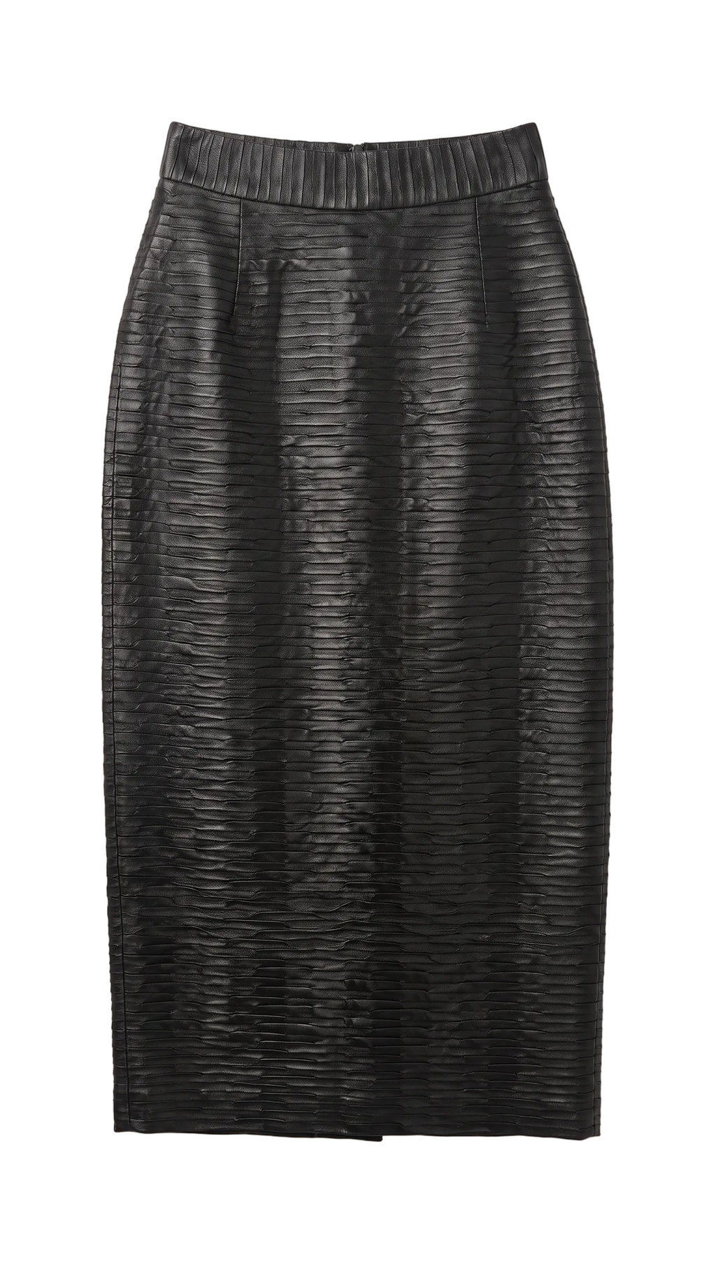 leather black midi skirt