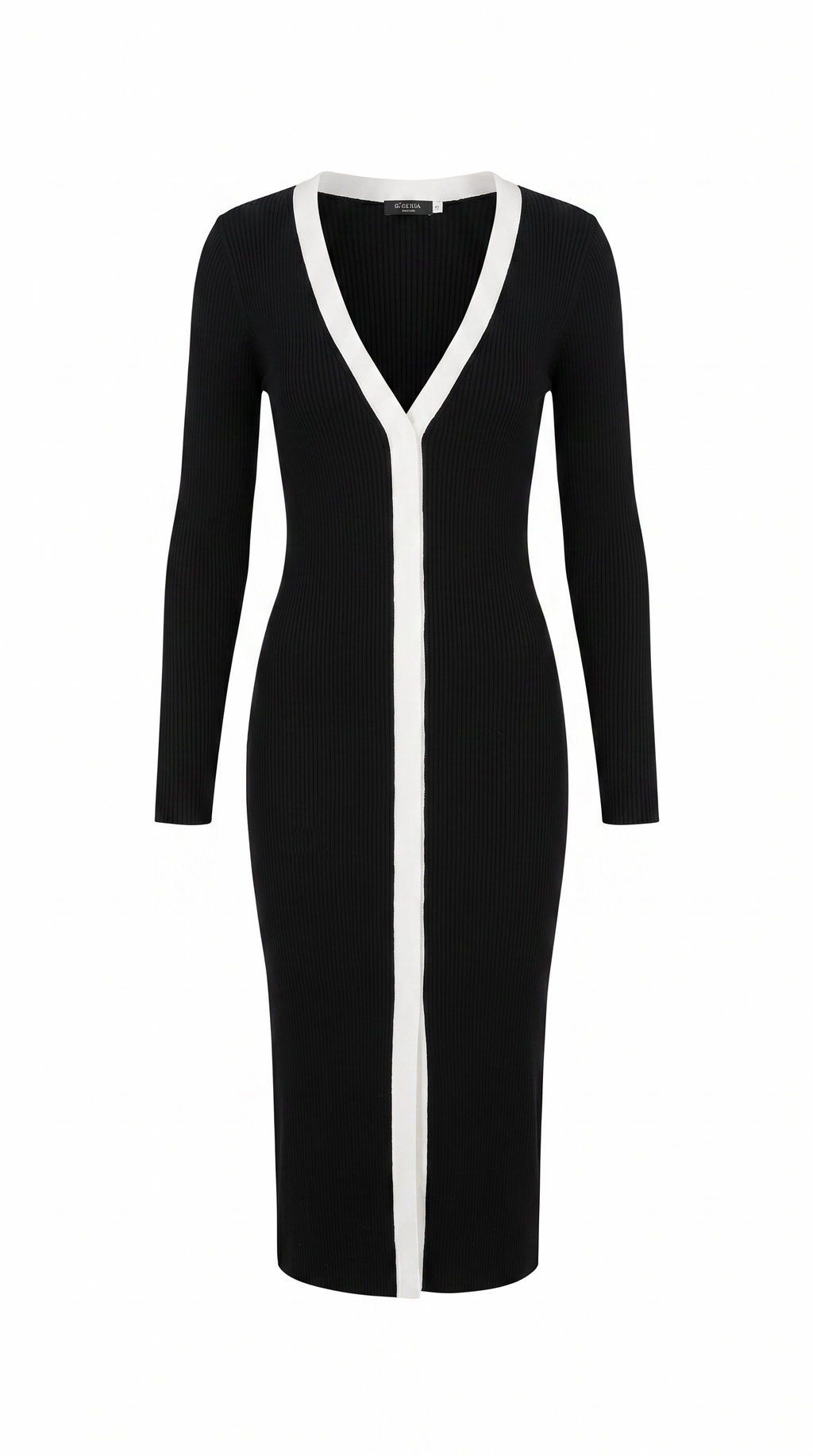 coco black & white midi dress