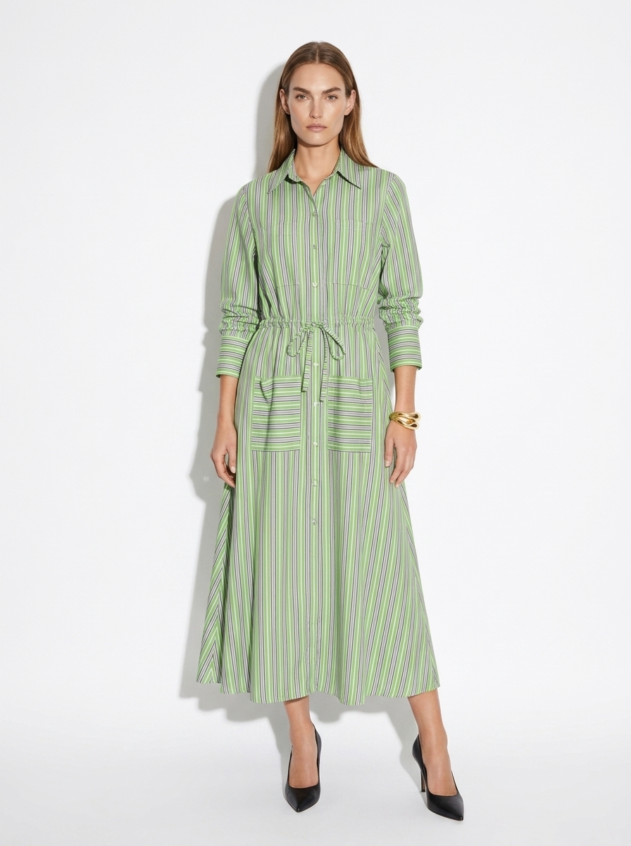 green striped maxi dress