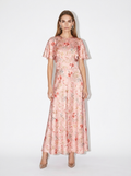 silk rose midi dress