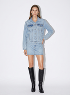 draped jean skirt
