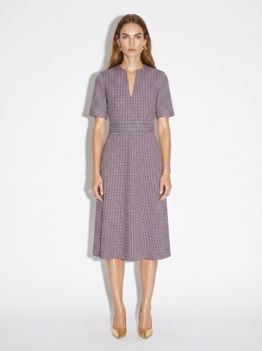dot cotton midi dress