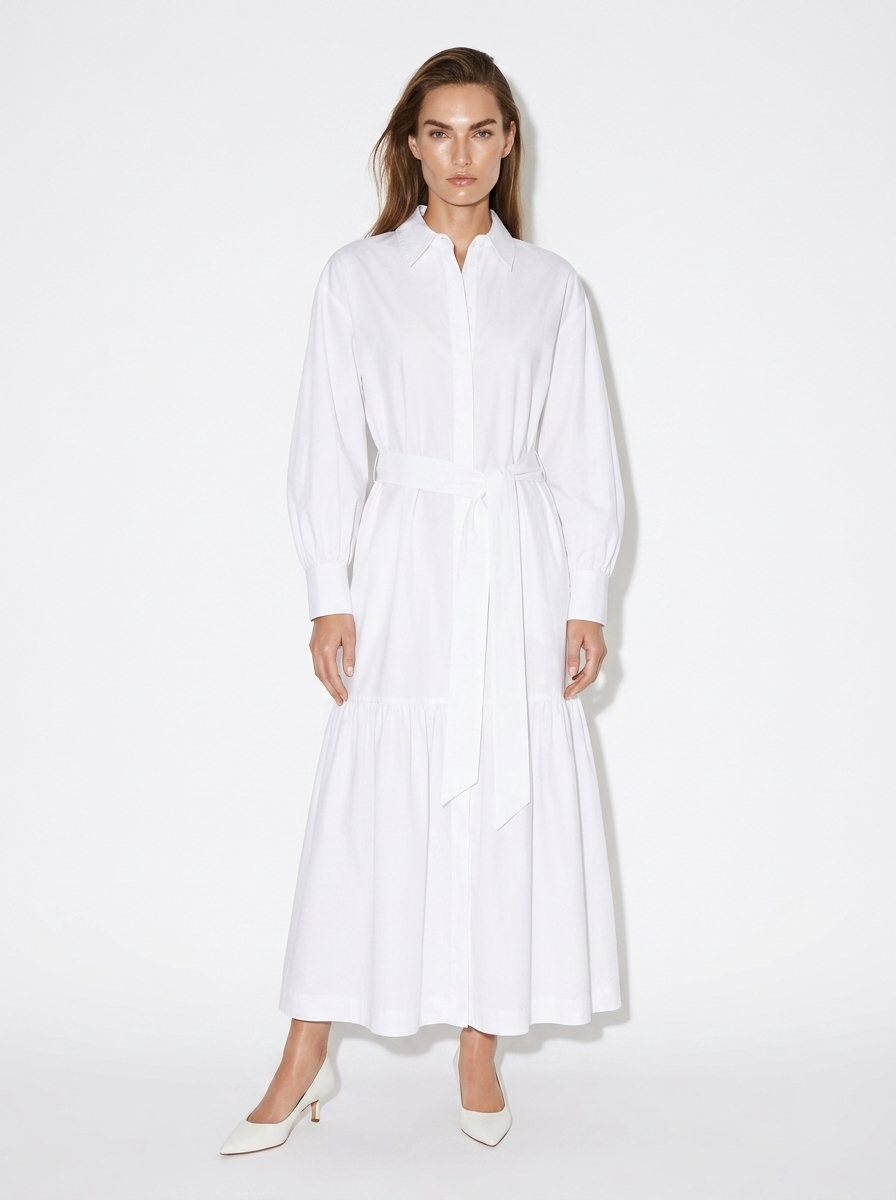 cotton white maxi dress