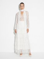 lace white maxi shirt