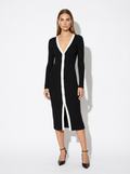 coco black & white midi dress