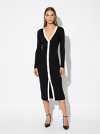 coco black & white midi dress