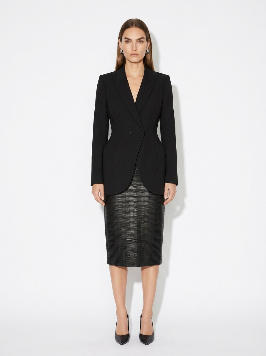 wide hips black blazer