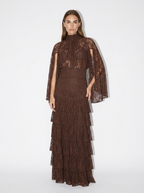 lace maroon maxi skirt