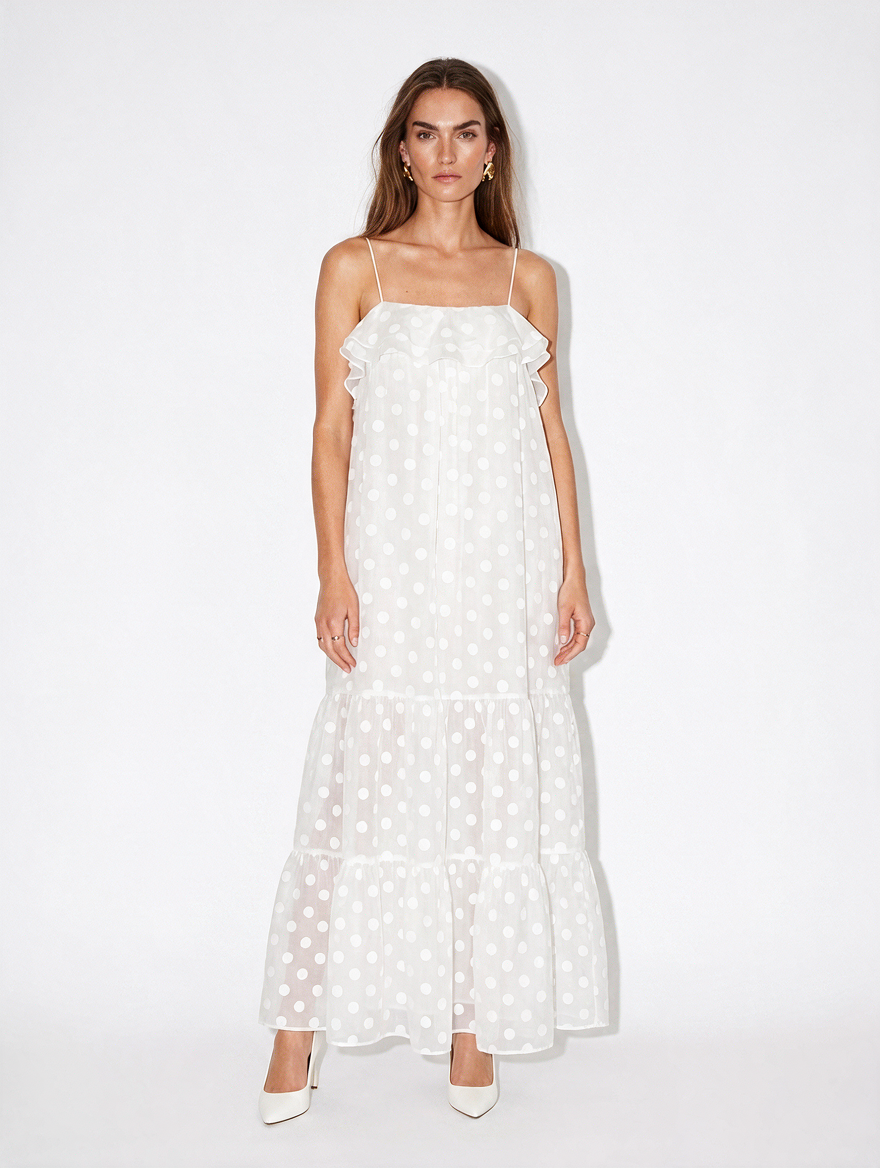 polka dot maxi dress