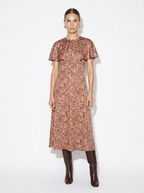 rose midi silk dress