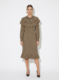 square dot midi dress
