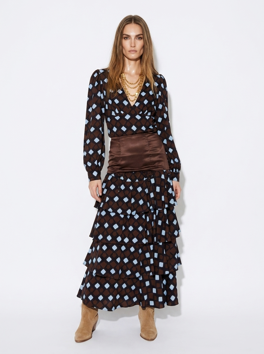 blue dot maxi dress
