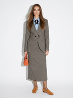 black and white plaid blazer