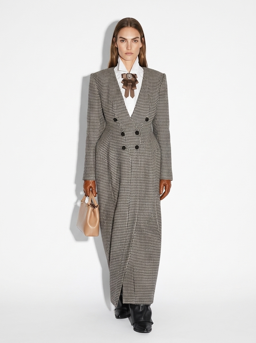 plaid wool coat