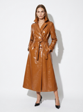 terracotta leather trench