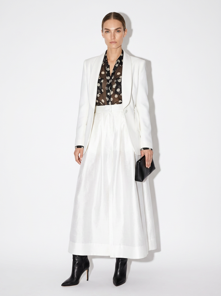organza white maxi skirt