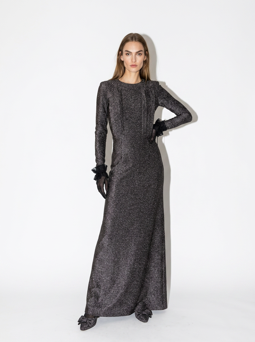 lurex gray maxi dress