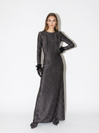 lurex gray maxi dress