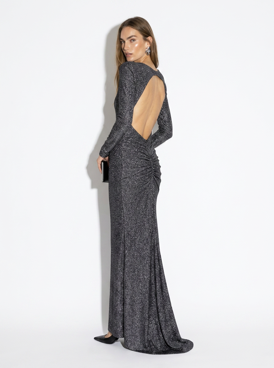 lurex gray maxi dress