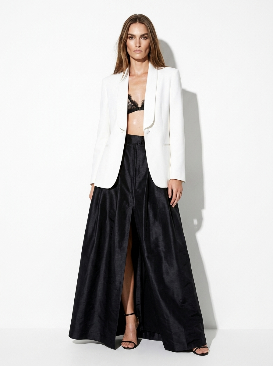 organza maxi black skirt