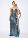 sequin turquoise maxi dress