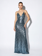 sequin turquoise maxi dress