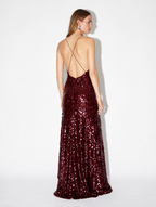 burgundy sequin maxi dress