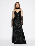 black sequin maxi dress